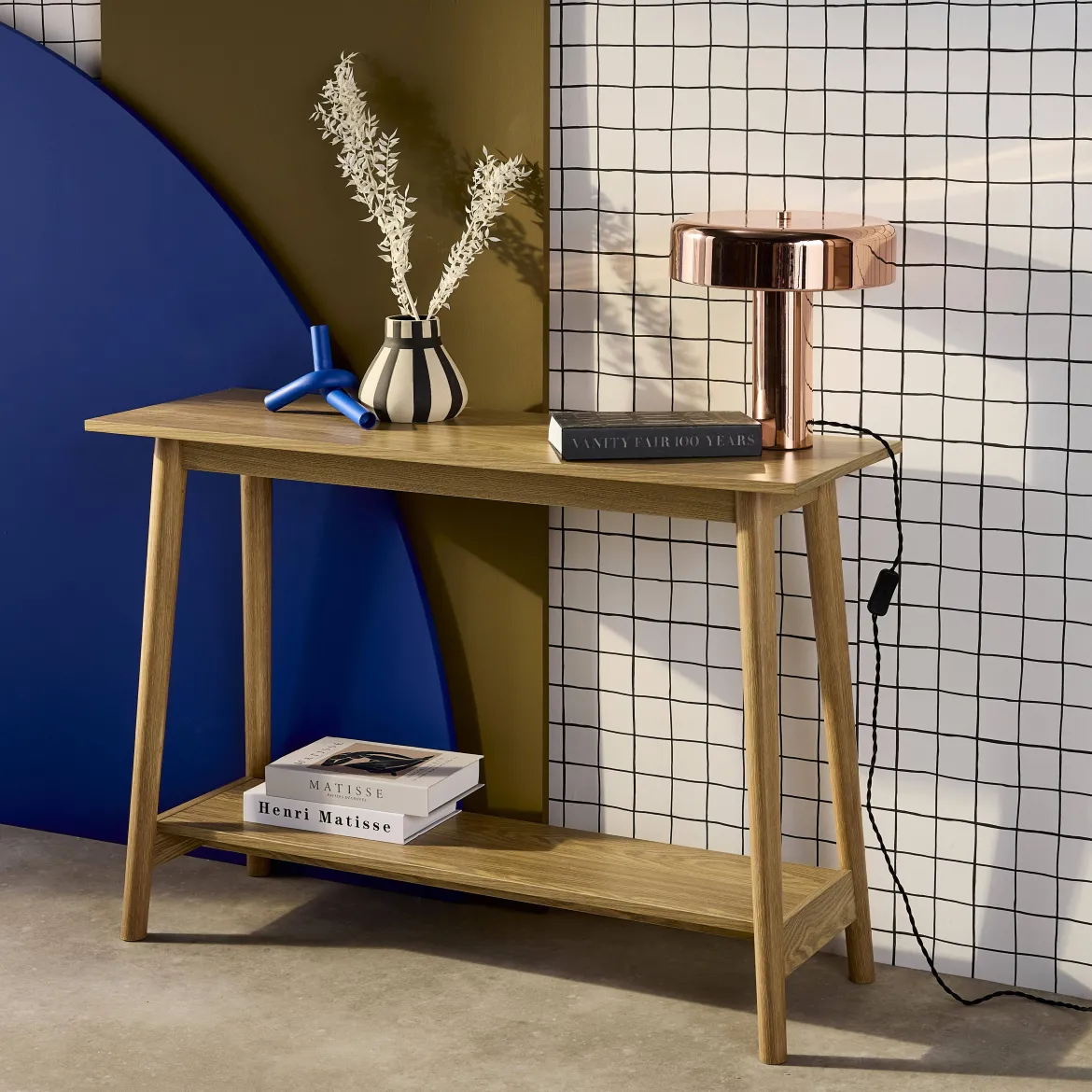 Consolle scandinava effetto legno di noce, 110cm