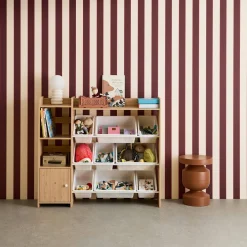 Contenitore per bambini con 9 contenitori, 4 ripiani, 1 anta