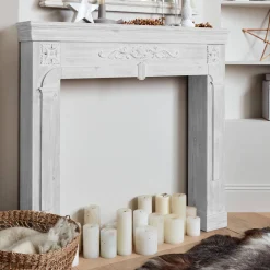 Cornice per caminetto effetto legno