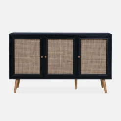 Credenza 3 ante in cannage, 120 cm
