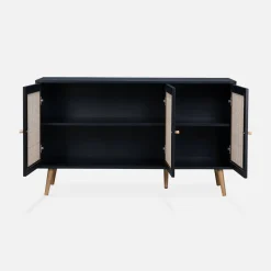 Credenza 3 ante in cannage, 120 cm