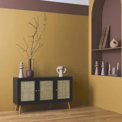 Credenza 3 ante in cannage, 120 cm