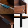Credenza a 1 anta in legno di noce, 80cm