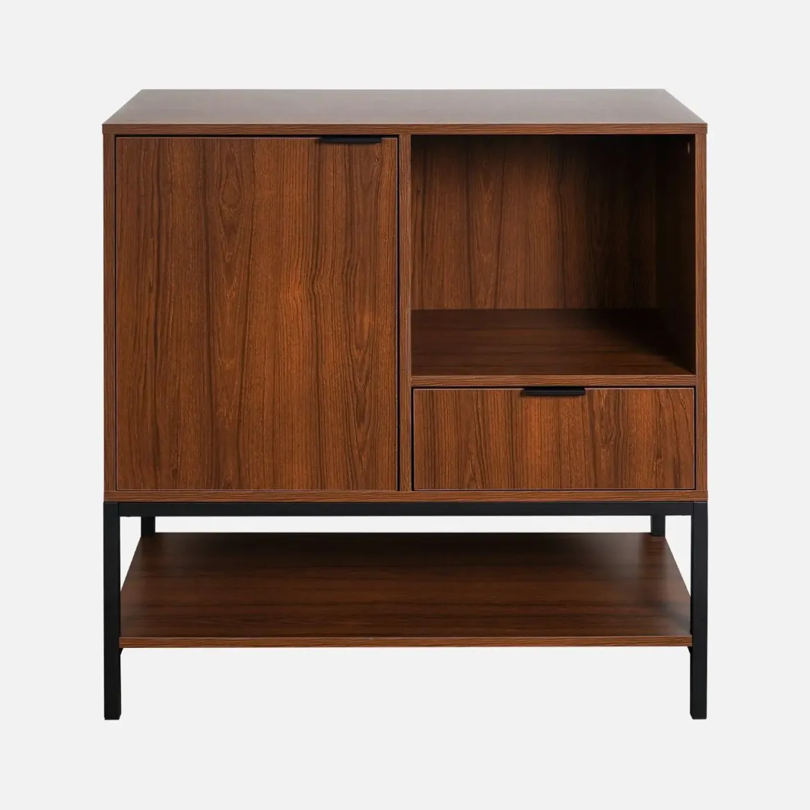 Credenza a 1 anta in legno di noce, 80cm