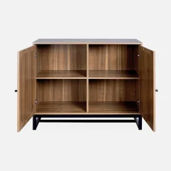 Credenza a 2 ante in canna e legno, 100cm