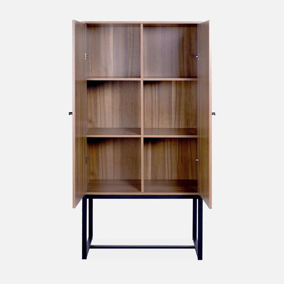 Credenza a 2 ante in canna e legno, 165cm