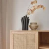 Credenza con decoro in canna e legno, 101.5cm