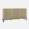 Credenza contemporanea scanalata effetto legno a 3 ante, 160cm