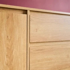 Credenza decorazione legno 2 ante 3 cassetti 150cm