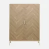 Credenza effetto legno a 2 ante, 80cm