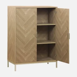 Credenza effetto legno a 2 ante, 80cm