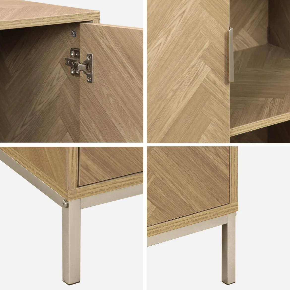 Credenza effetto legno a 2 ante, 80cm