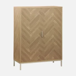 Credenza effetto legno a 2 ante, 80cm