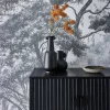 Credenza effetto legno con scanalature nere 2 ante, 80cm