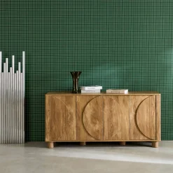 Credenza effetto legno di mango 4 ante, 155cm