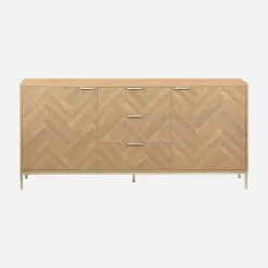 Credenza effetto spina di pesce a 2 ante, 160cm