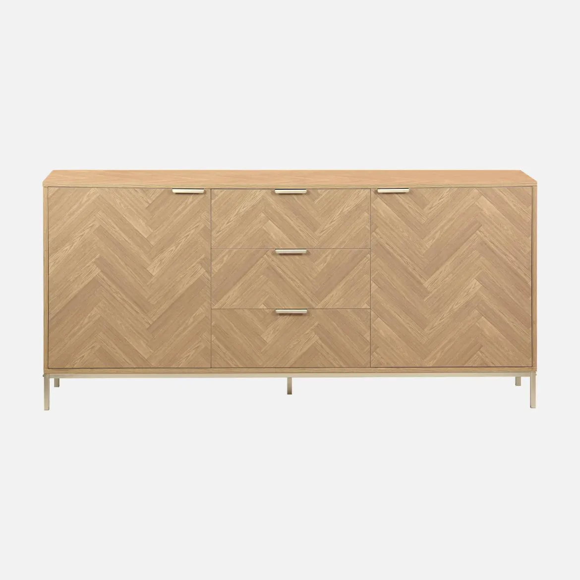 Credenza effetto spina di pesce a 2 ante, 160cm