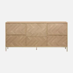 Credenza effetto spina di pesce a 2 ante, 160cm
