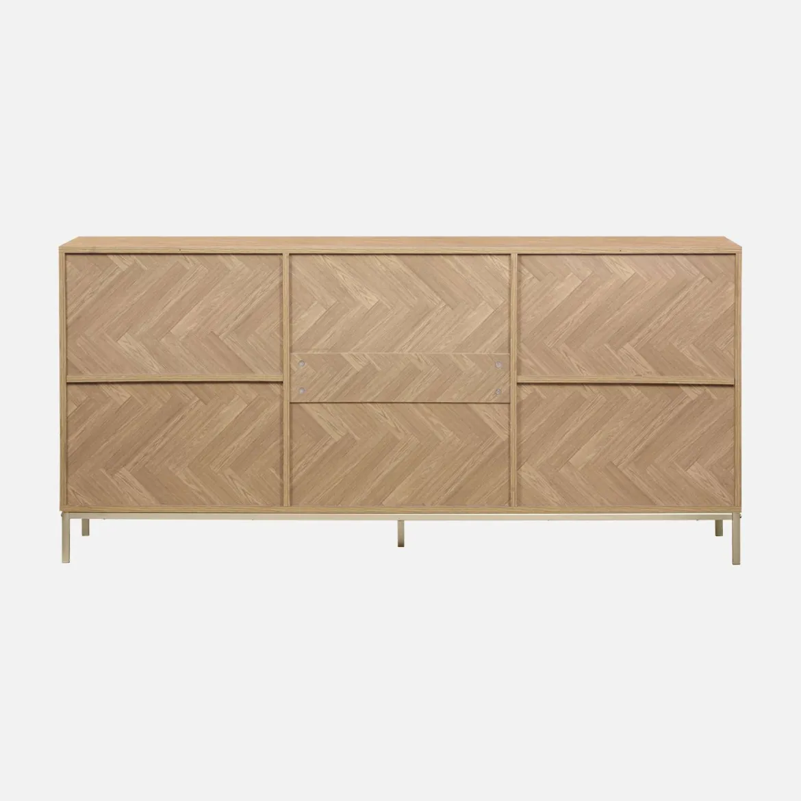 Credenza effetto spina di pesce a 2 ante, 160cm