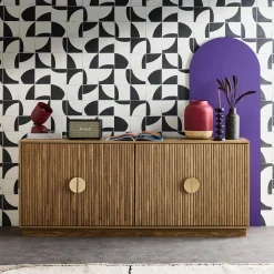 Credenza esotica a 4 ante effetto mango, 180cm