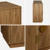 Credenza esotica effetto legno di mango a 4 ante, 160cm