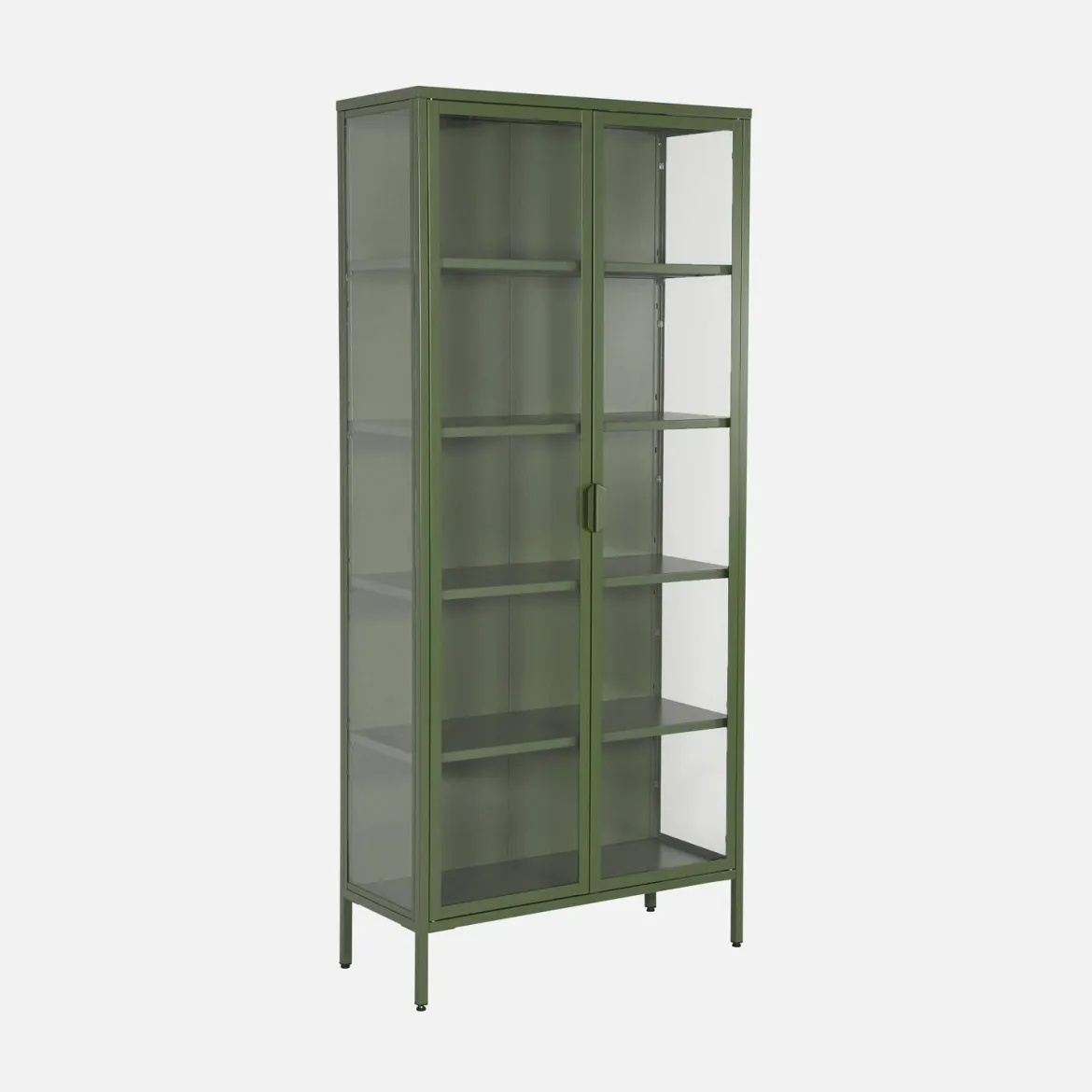 Credenza in acciaio e vetro temperato 2 porte, 180cm