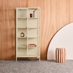 Credenza in acciaio e vetro temperato 2 porte, 180cm
