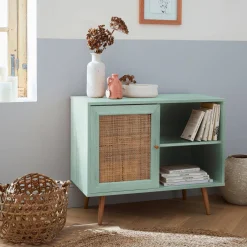 Credenza in cannage, 1 anta, 80cm