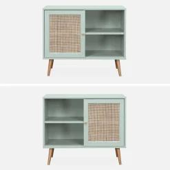 Credenza in cannage, 1 anta, 80cm
