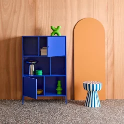 Credenza industriale in metallo con 6 scomparti
