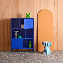 Credenza industriale in metallo con 6 scomparti