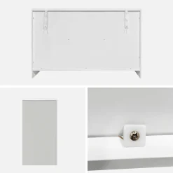Credenza organica a 6 scomparti effetto legno, 120cm