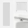 Credenza organica a 4 scomparti effetto legno bianco, 90cm