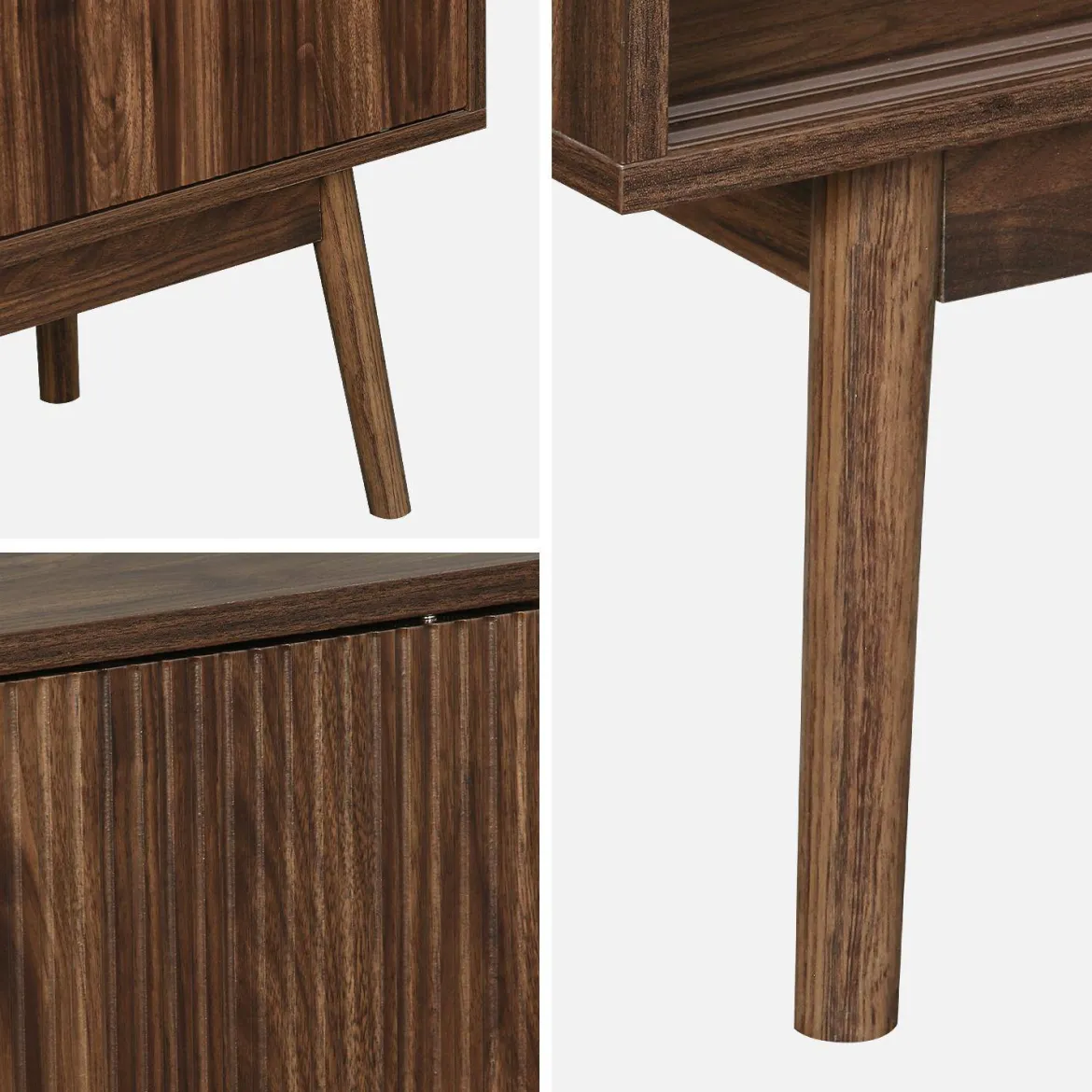 Credenza scandinava a 2 ante effetto legno, 150cm
