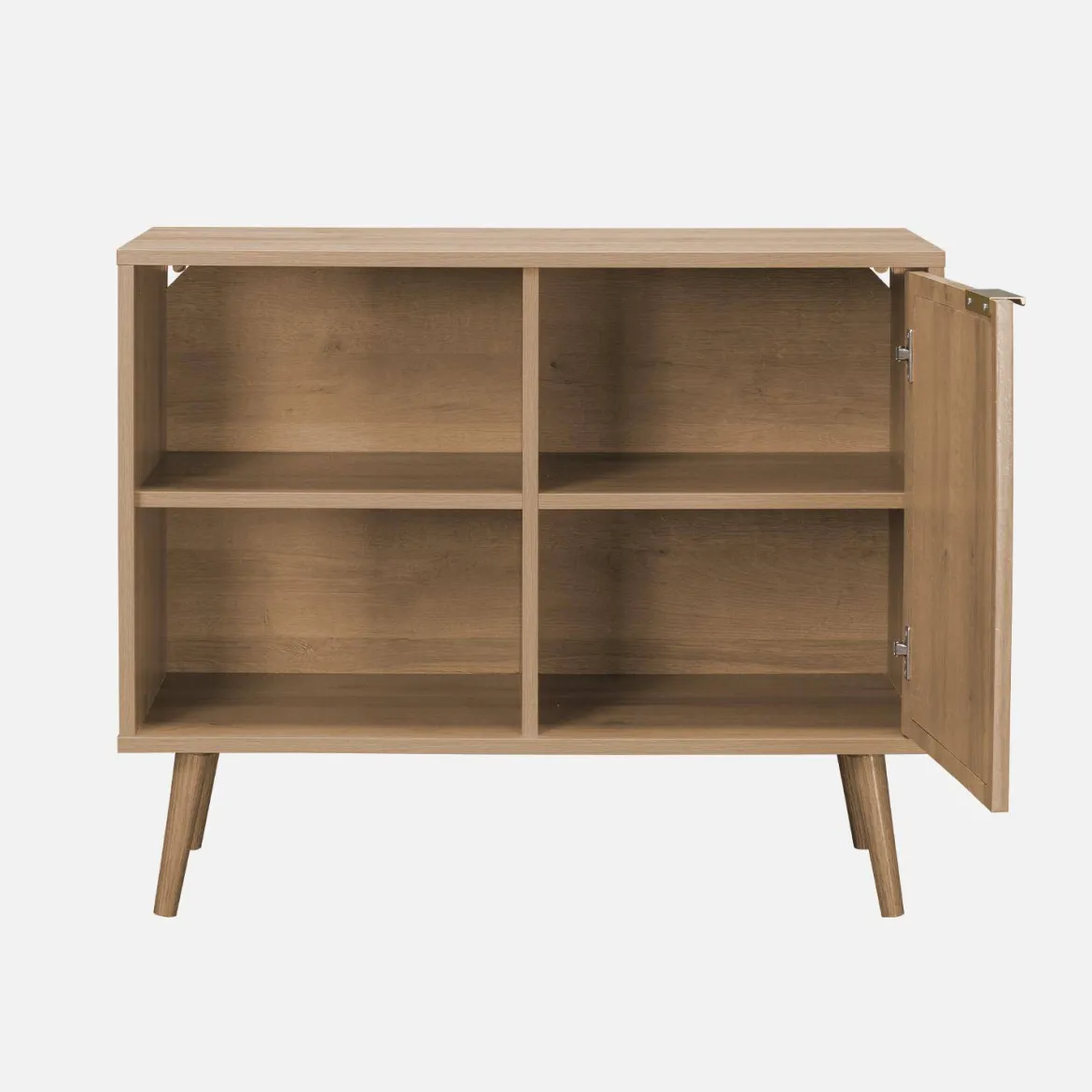 Credenza scandinava con decoro, legno arrotondato, 80cm