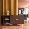 Credenza vintage decorata in legno e acciaio inossidabile 2 ante, 150cm