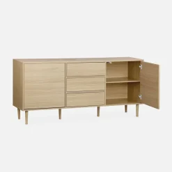Credenza a 2 ante effetto legno, 160cm