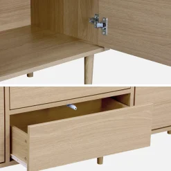 Credenza a 2 ante effetto legno, 160cm
