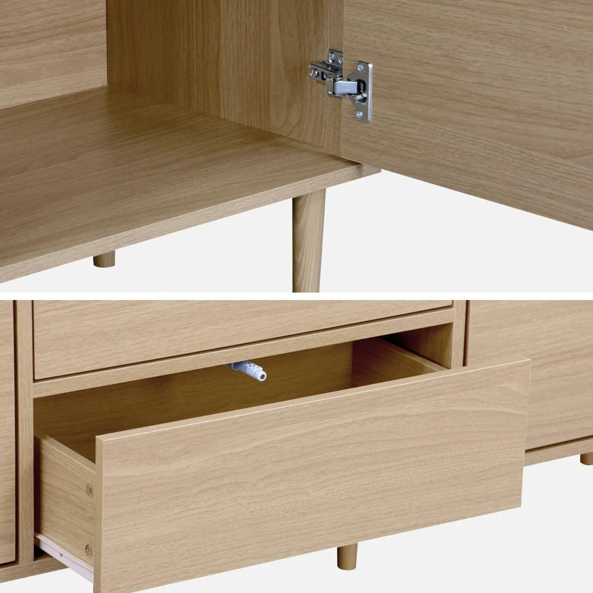 Credenza a 2 ante effetto legno, 160cm
