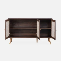 Credenza 3 ante in cannage, 120 cm
