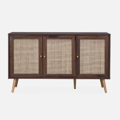 Credenza 3 ante in cannage, 120 cm