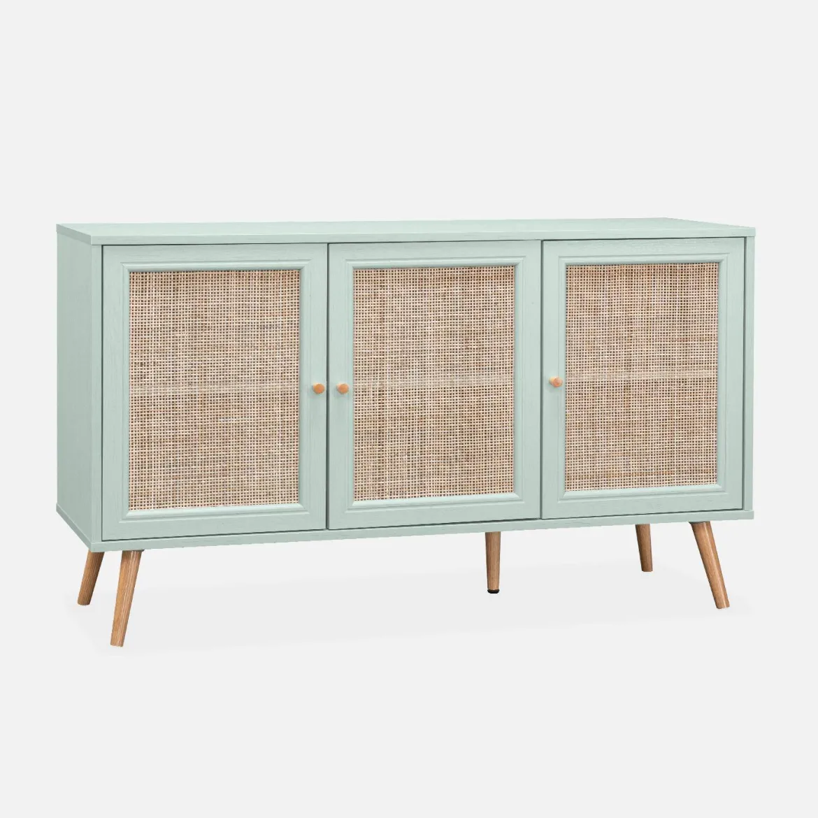 Credenza 3 ante in cannage, 120 cm