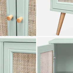 Credenza 3 ante in cannage, 120 cm