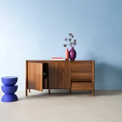 Credenza decorazione legno 2 ante 3 cassetti 150cm