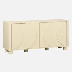 Credenza effetto legno di mango 4 ante, 155cm