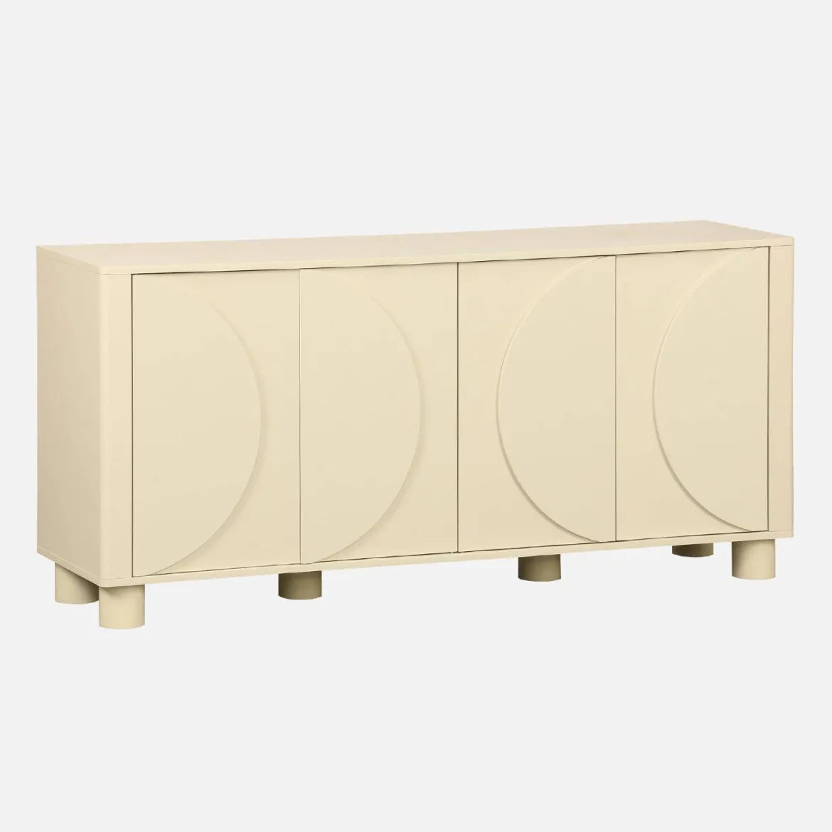 Credenza effetto legno di mango 4 ante, 155cm