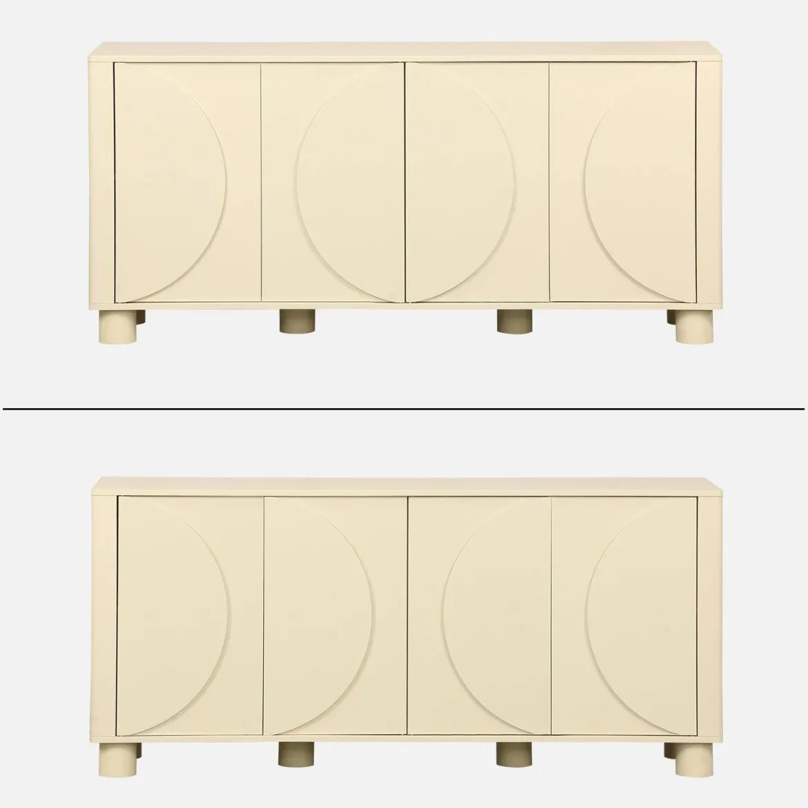 Credenza effetto legno di mango 4 ante, 155cm