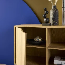 Credenza effetto noce 1 anta, 2 ripiani, 80cm