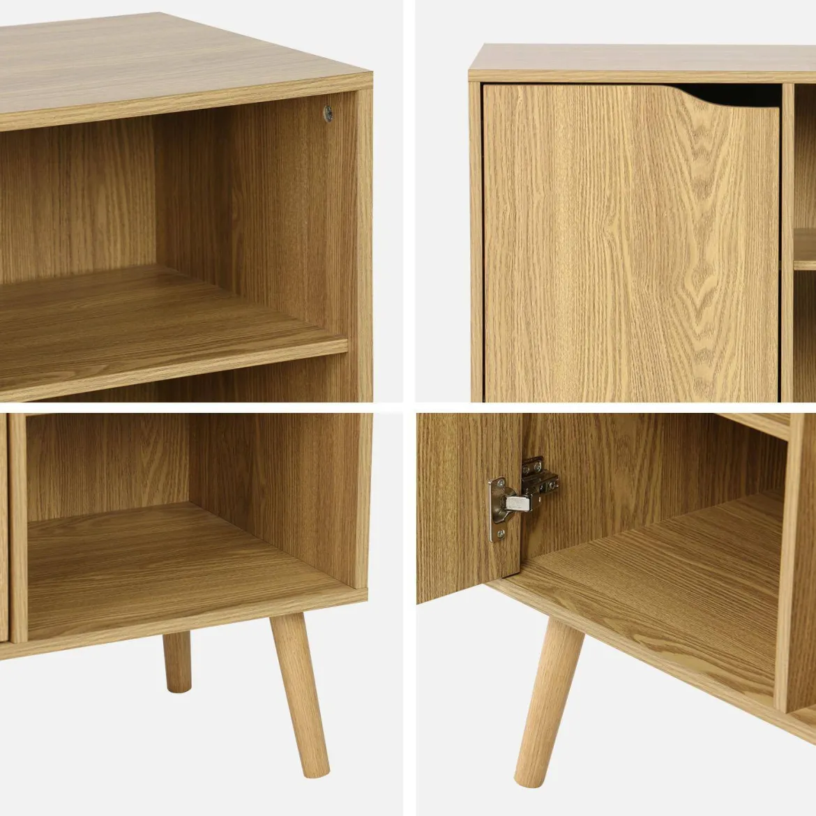 Credenza effetto noce 1 anta, 2 ripiani, 80cm