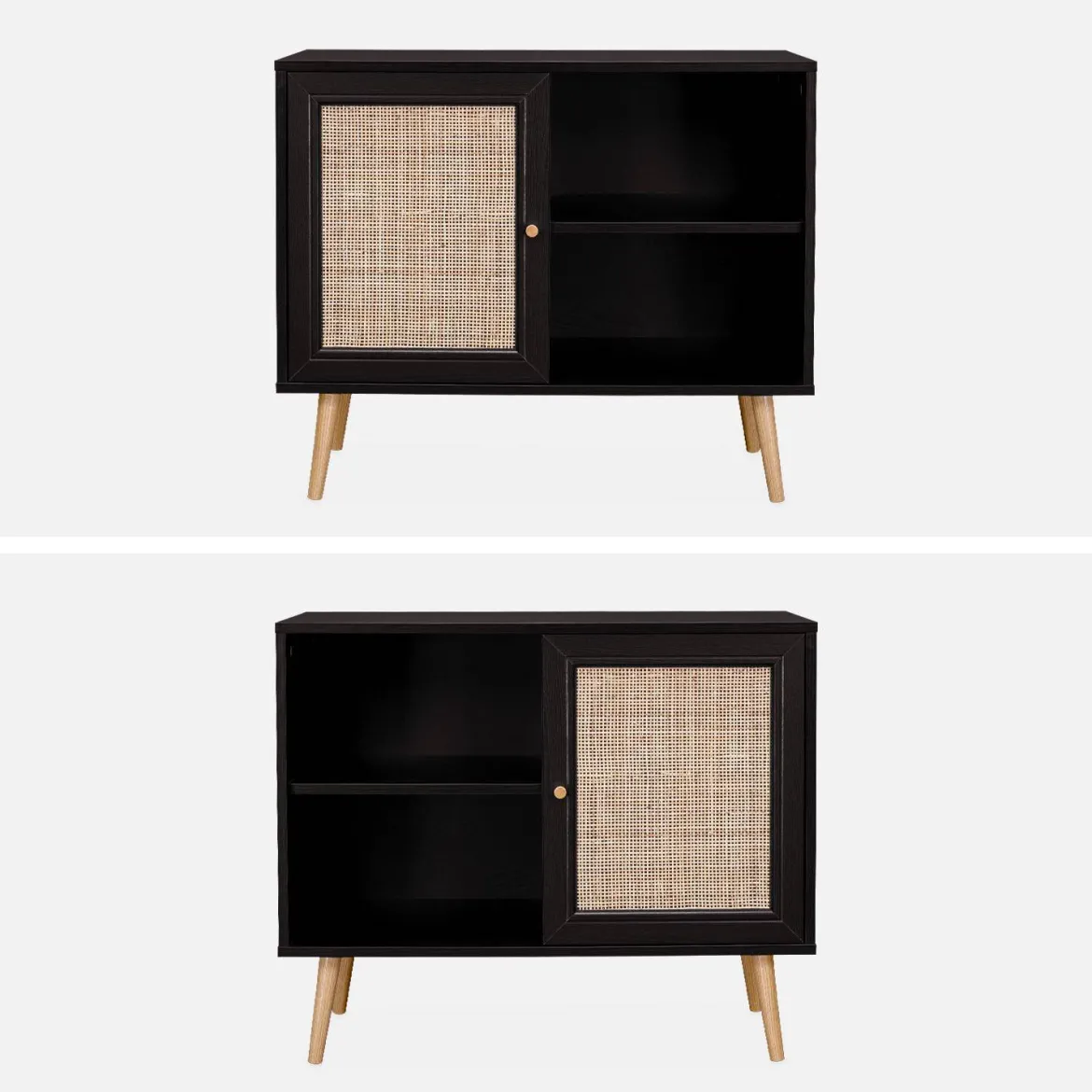 Credenza in cannage, 1 anta, 80cm